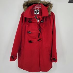 Faux-Fur Hood Toggle Coat